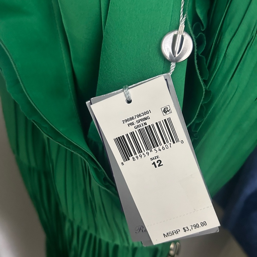 Ralph Lauren green silk backless dress